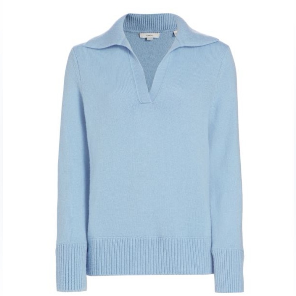 VINCE| Ribbed Trim Polo Sweater - Picture 6 of 6